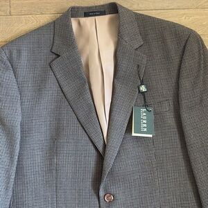 LRL Sport Coat Brown Wool Plaid Men’s 44R